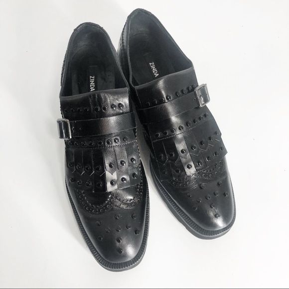 Zinda Shoes - Zinda Studded Loafer Tassel Oxford Black Sz 39/9